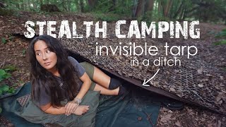 Stealth Camping in a Ditch  Making a Secret Hidden Shelter [upl. by Alilak240]