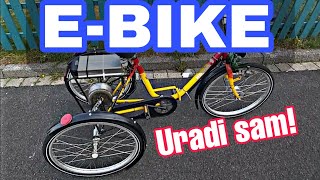 ELEKTRIČNI BICIKL od delova sa OTPADA  Ebike URADI SAM elektricni tricikl [upl. by Kcirtap]