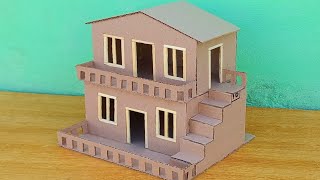 How To Make Cardboard House I DIY Miniature Cardboard House [upl. by Gerkman]