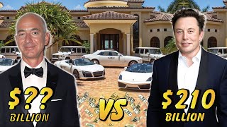 Jeff Bezos vs Elon Musk  LIFESTYLE BATTLE [upl. by Dlorah]