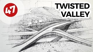 Twisted Valley  Daily Architecture Drawings 47 [upl. by Renmus]