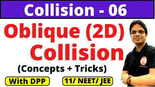 Collision Class 11 Physics Ch6  L6  Oblique Collision  Inelastic Collision in Two Dimension [upl. by Vasti]