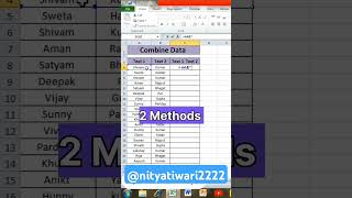 2 different Method to combine data in excel 🤘excelformula excelformula [upl. by Demaggio]