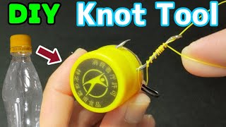 Fishing Knot How to make a great fishing line Knot tool Easy to make with Plastic Bottle [upl. by Yelhs]