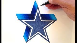 How to Draw the Dallas Cowboys Logo in 3D [upl. by Eidnas]