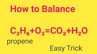 C3H6O2CO2H2O Balanced Equation Combustion of Propene Balanced Equation [upl. by Atolrac]