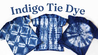 How to Shibori Tie Dye with Indigo 3 Designs [upl. by Elleval]