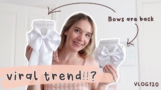 VIRAL trend 2024 hair bows are back  December launch making satin oversized hair accessory VLOG120 [upl. by Anauqaj]