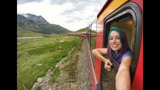 TREM PANORÂMICO NA SUÍÇA BERNINA EXPRESS DE TIRANO PARA CHUR [upl. by Donetta]