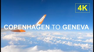 COPENHAGEN to GENEVA l 4K Window Seat [upl. by Bail108]