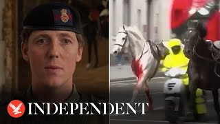 British army provides update after Household Cavalry horses rampage through London [upl. by Ynnhoj]