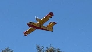 2 canadair CL 415 super scooper water take off from Van Nuys airport [upl. by Ynnod422]