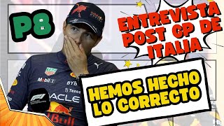 Entrevista de Checo Pérez tras terminar 8vo en el GP de Italia [upl. by Enner]