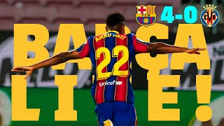 🔥 ANSU SCORES TWO IN FOUR MINUTES 🔥  BARÇA LIVE  Barça 4  0 Villarreal  WARM UP amp MATCH CENTER [upl. by Amme228]