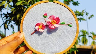 hand embroidery small flower designsimple embroidery designhand embroidery videotultul art [upl. by Tomas]