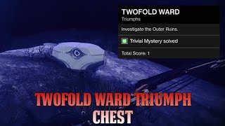 Destiny 2 Twofold Ward Triumph amp Chest Location Trival Mystery Solved Forest of Echoes [upl. by Rasaec]