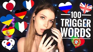 ASMR 100 TRIGGER WORDS 💓 I Tried 😂 10 Languages  АСМР 100 Слов Триггеров [upl. by Esiuol359]