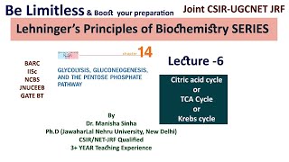 Citric Acid CycleTCA CycleKrebs Cycle Lehningers principle of BiochemistryDr Manisha Sinha [upl. by Bainter878]