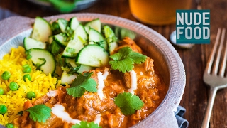 How to make Healthy Butter Chicken with Turmeric Pea Rice and Cucumber Mint Salad [upl. by Faythe]