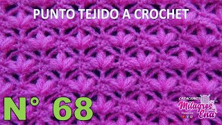 Punto N° 68 tejido a crochet Punto flores pequeñas para mantitas de bebe paso a paso [upl. by Hiram]