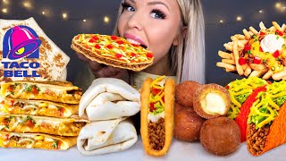 ASMR TACO BELL TRIPLELUPA TACO MEXICAN PIZZA CRUNCHWRAP SUPREME CINNABON DELIGHTS MUKBANG 먹방 [upl. by Argela5]