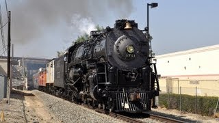 Santa Fe 3751 Steam Train to San Bernardino Railroad Days 2013 [upl. by Jonme]