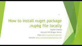 How to install nuget package nupkg file locally [upl. by Merrill]