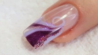 Glitter and UV Gel Swirl Nail Design Tutorial [upl. by Ume]