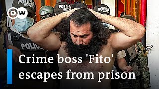 National emergency after jailed drug lord Fito vanishes in Ecuador  DW News [upl. by Hamitaf13]