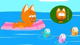 Five Cute Little Fishies  Meow Meow Kitty  song for kids [upl. by Now]