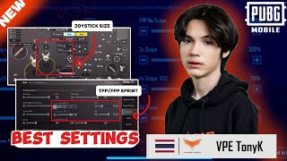 2024 BEST SENSITIVITY SETTINGS BGMI CODE  RIVIEW CONTROL amp SENSITIVITY VPE TONYK PUBG MOBILE [upl. by Notsa]