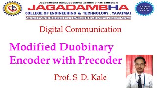 Modified Duobinary Encoder with Precoder  Digital Communication  Prof S D Kale [upl. by Ekram]