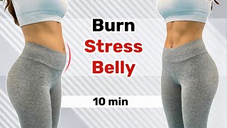 10 Min DeBloating Workout  Quick Burn Stress Belly  Effective PMS Workout [upl. by Ymaral]