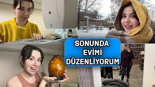 YENİ PERDELERİMİ DİKİYORUZ 🤓 KENDİME EV HEDİYESİ ALDIM 😋 SONUNDA EVİ DÜZENLİYORUZ [upl. by Ysle175]