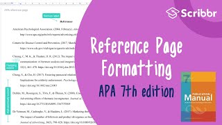 APA 7th Edition Formatting the APA Reference Page  Scribbr 🎓 [upl. by Adiana118]