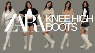 RUBBERIZED BOOTS ZARA  Styling Chunky Knee High Boots SPRING 2021 [upl. by Iey]