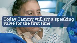 Tammy speaking for the first time Turn up your sound National Tracheostomy Safety Project [upl. by Wolram]