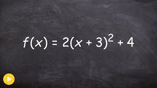 Graphing a parabola by using the transformations [upl. by Torie]