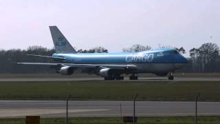 KLM Cargo B747400 landing Airport Graz GRZLOWG [upl. by Ayekim]