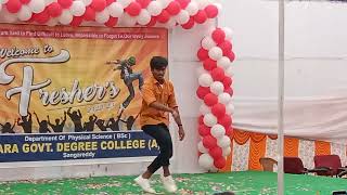 solo dance  freshers party  prashanth dancer🔥🔥 Tara Degree college [upl. by Josee]