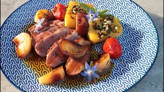 Recette du magret de canard aux nectarines sauce au Lillet et au miel [upl. by Eelinej]