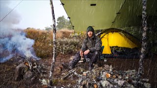 Tent Camping in Heavy Rain  Wet and Cold Solo Camp [upl. by Mcmullan]