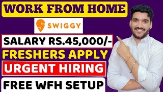 Swiggy Work From Home Job 2024  FREE WFH Setup😍 Online Jobs  Remote Job  Latest Jobs For Fresher [upl. by Barbabas]