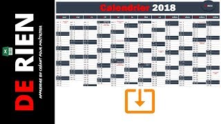 Calendrier Automatisé  Tutoriel Excel  De Rien [upl. by Klaus]