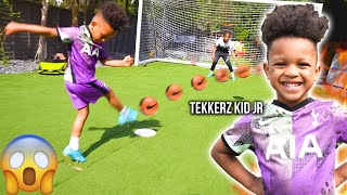 TEACHING TEKKERZ KID JR HOW TO STRIKE A BALL [upl. by Warford]