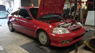 9K RPM amp HUBCAPS K20 EK Hatch On The Dyno [upl. by Ajnat]