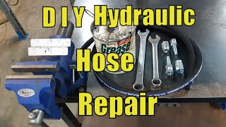 DIY Hydraulic Hose Repair and Assembly Using Reusable Field Fit Fittings 4000 psi  270 bar [upl. by Elsilrac]