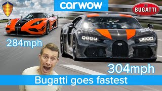 304mph in a Bugatti Chiron  see how it destroys the Koenigsegg Agera RS [upl. by Munster]