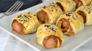 Hojaldres de salchicha con queso ¡Fáciles y deliciosos [upl. by Liagaba]