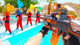 Nerf War Balloon Battle [upl. by Marv]